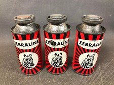 Lotto Di 3 Piccoli Tanica Di Zebraline Cura Pentole E Padelle Antico Stock