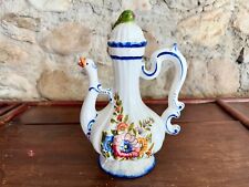 Teiera Vintage Bassano in Ceramica Dipinta Mano con Beccuccio a Testa di Uccello