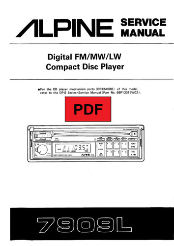 Alpine 7909l service manual - alpine,