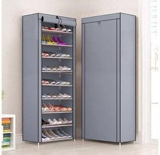 SCARPIERA SALVASPAZIO IN TNT TESSUTO 9 RIPIANI MOBILE PER SCARPE 60X30X160 CM