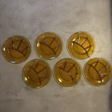 Set 6 piatti vetro giallo +