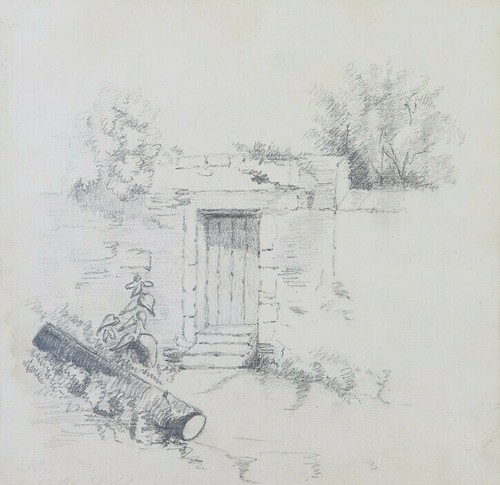 Antico disegno veduta casa - casa, di