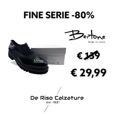 Francesina Bertone Donna Nero Camoscio 100% Made In Italy -80% Sconto Fine Serie