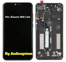 DISPLAY LCD+TOUCH SCREEN +TELAIO FRAME XIAOMI MI8 LITE MI-8 NERO VETRO M1808D2TE
