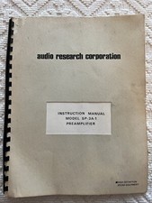 Audio Research SP 3A 1 preamplifier original manual