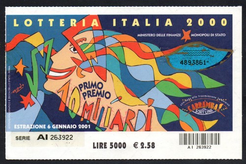 Biglietto lotteria italia 2000 - lotteria,