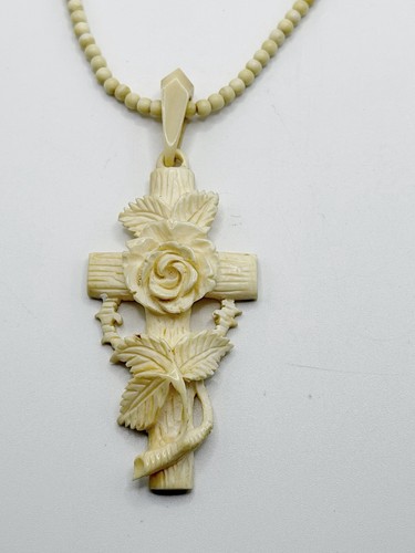 Collana vintage croce - , floreale