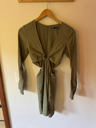 Abito ritagliato zara verde - abito,