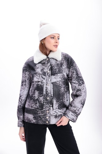 Giacca donna grigio shearling