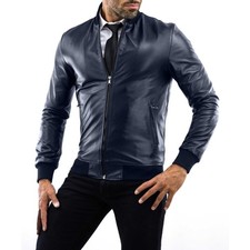 Giubbotto Bomber In Vera Pelle