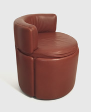 Poltrona a Pozzetto in Pelle, Stile Space Age Anni '70