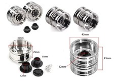 SET PESI CERCHI IN ALLUMINIO F/R PER TRATTORE 1/14 TAMIYA CAMION RIMORCHIO SCANIA MAN 770S