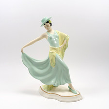 Statuina in ceramica Ballerina Spagnola Flamenco Cecoslovacchia stile Royal Dux