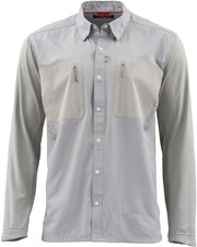 Camicia Simms Fishing TriComp Comp LS grigia UPF ultra leggera asciugatura rapida elasticizzata OFFERTA!