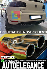 0573 VW GOLF 6 TERMINALI DI SCARICO CROMATI INOX DOPPIO USCITA INOX LOOK GTI -