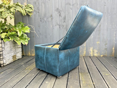 Vintage blue leather - vintage, foot