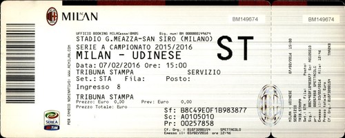 Biglietto stadio milan udinese - biglietto,