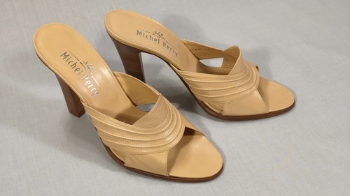 Mule pelle beige michel - beige,