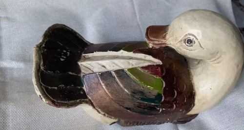 Scultura anatra legno - in,