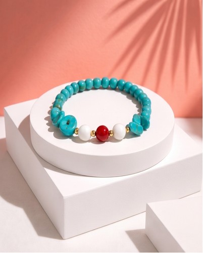 Bracciale elastico turchese