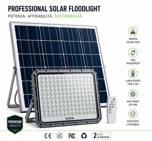 Faro led solare 5000w - faro,