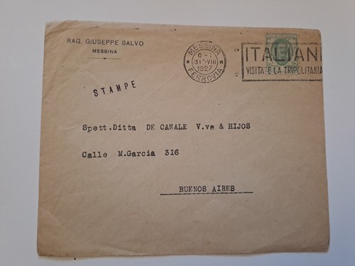 Busta stampe messina 1927 - da,