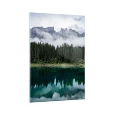 Quadro su Vetro 70x100cm Paesaggio montagne nuvole Stampe Moderni Murale