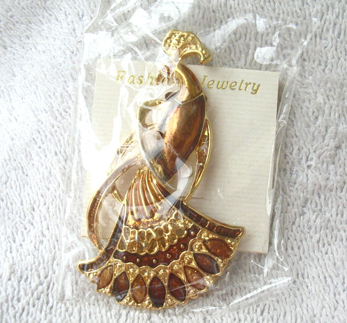Spilla pavone smaltato - pavone,