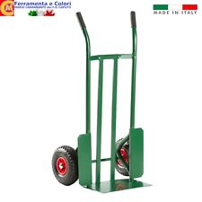 Carrello Portapacchi casse ITALIA in Acciaio Ruote Pneumatiche 260mm Max 250Kg