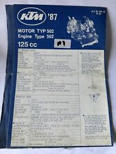 1987 KTM Motore TYP 502 125 Cc Catalogo Ricambi E Scheda Tecnica  M7