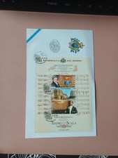 SAN MARINO BUSTA PRIMO GIORNO 2004 RIAPERTURA TEATRO LA SCALA FOGLIETTO