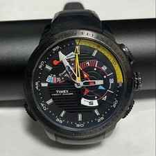 Orologio TIMEX Yacht Racer Nero Cassa 47mm Quarzo Intelligente Funzionante Cronografo