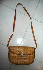 Borsa in midollino e cuoio