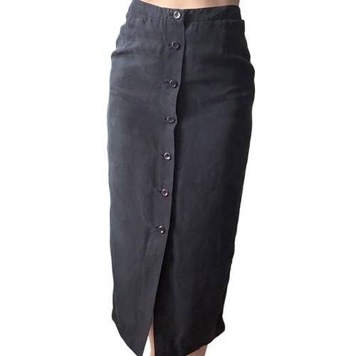 Gonna midi vintage blu seta - vintage,