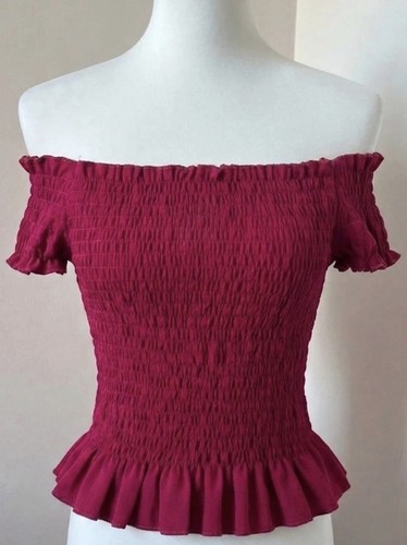 Crop top bordeaux spalle