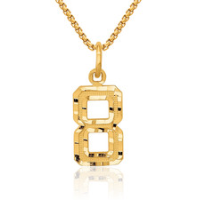 10K Solid Yellow Gold Number 8