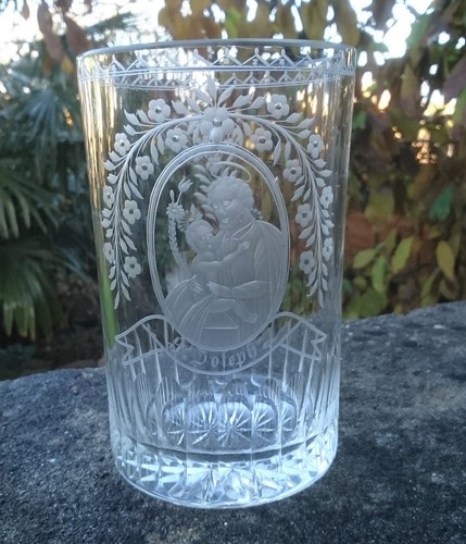 Antico vaso vetro bohemien - in,