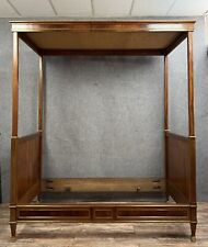 Muséal E Raro Letto a Baldacchino Parigino Stile Luigi XVI Acazia Bronzo Dorata