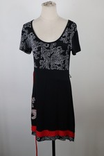 DESIGUAL VESTITO ABITO DONNA TG L WOMAN CASUAL VINTAGE DRESS LOGO COTONE