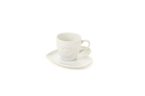 Tazza caffè cuore bianca - caffè,