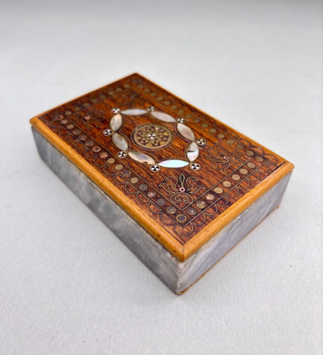 Fermacarte vintage legno marmo - vintage,