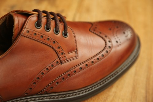 Barker brown leather commando - barker,