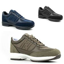Scarpe Uomo sneakers ginnastica tacco sportive alte ecoPelle Nero Blu Beige