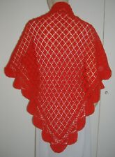 SCIALLE COPRISPALLE MAGLIA UNCINETTO ROSSO LAVORAZIONE A MANO