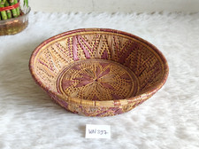 Antico Cucito a Mano Paglia Cesto Fattoria Decor Frutta Ortaggio Display WN397