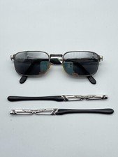 POLICE MONTATURA OCCHIALI VINTAGE ANNI '90 IN METALLO CON BACCHETTE DI RICAMBIO