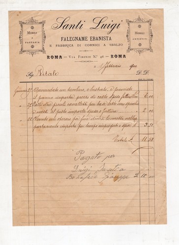 Fattura antica santi - fattura, luigi