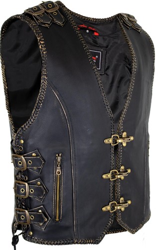 Gilet moto uomo - pelle, bovina