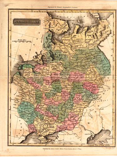 Mappa russia incisa per evans - mappa,