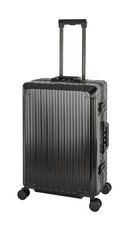 Tokyo Valigia da viaggio in alluminio trolley M - 4 ruote alluminio guscio rigido 66x42x26cm 66L